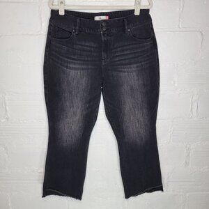 Cabi Jeans Women's Size 14 Jeans Hi-low Crop Raw Hem Black